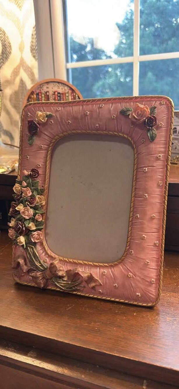 Late 90s Y2K Ganz 3D Pink Floral Picture Frame